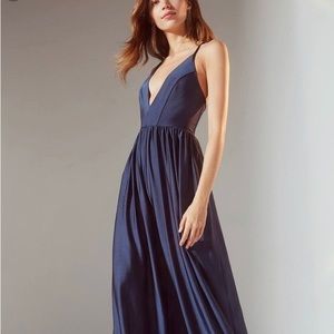 Urban Outfitters Gia Plunging Shimmer Jumpsuit